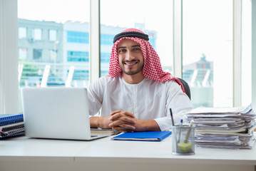 Arab businessman working in the office