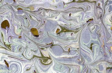 Ink marble texture. Ebru handmade wave background. Kraft paper surface. Unique art illustration. Liquid marbling texture.