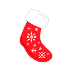 Christmas Sock Snowflake Vector Illustration