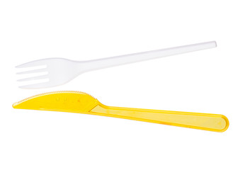 Plastic fork and knife