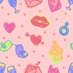 Foto op Aluminium seamless pattern about valentines day. valentines day seamless pattern. background for valentines day. Vector Illustration. © Oka