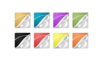 Letter B Calligraphy Set Colorful Creative Abstract Business Logo, Set of creative letter b logo vector design bundle inspiration