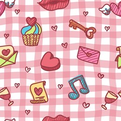 seamless pattern about valentines day. valentines day seamless pattern. background for valentines day. Vector Illustration.