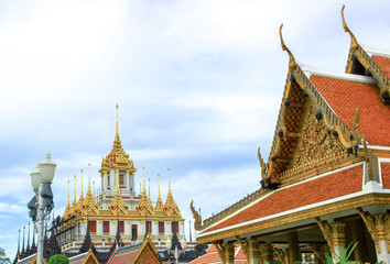 Fototapeta premium Loha Prasat in Wat Ratchanatdaram Woravihara temple in Bangkok, Thailand