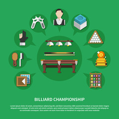 Billiard Championship Flat Composition