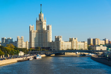 Fototapeta na wymiar Moscow, Russia. Stalins house on Kotelnicheskaya Embankment
