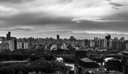 Naklejka premium cityscape cloudy light