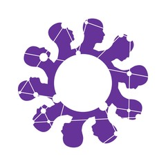 Social networking people conceptual design. Human communication simple icons model. Molecule and communication texture. Connected lines with dots