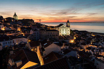 The charming old town of Lisbon. Portugal