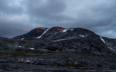mountain dark sunset norway - 189921245