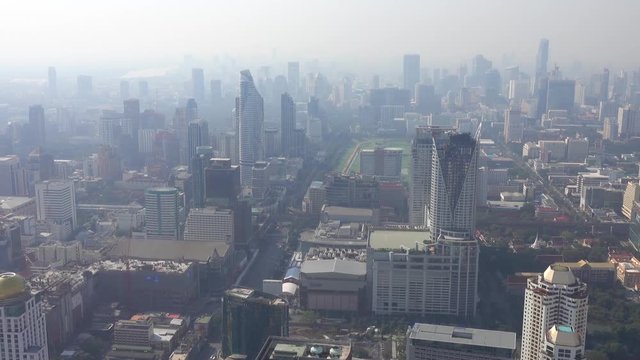 Aerial panorama landscape of Bangkok, Thailand, 4k
