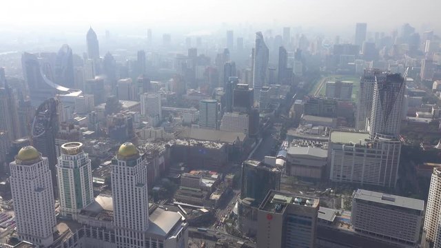 Aerial panorama landscape of Bangkok, Thailand, 4k
