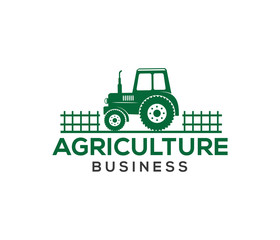 vector logo design illustration of agriculture business, tractor farm, soil farm, crop field,