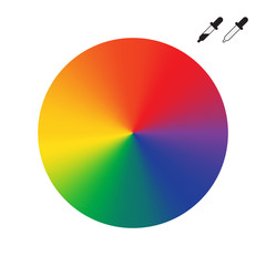 Bright color wheel isolated on white background. Vector Illustration.