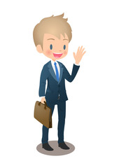 通勤中のスーツ姿の若い男性ビジネスマン