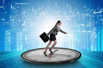 Businesswoman in time management concept