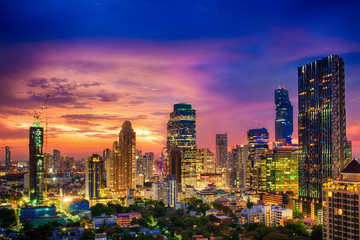 Modern building increasing number in Bangkok - obrazy, fototapety, plakaty