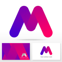 Letter M logo design and business card templates. Vector illustration.