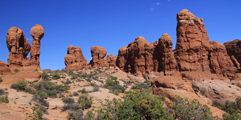 Garden of Eden in Arches National Park in Utah in the USA
