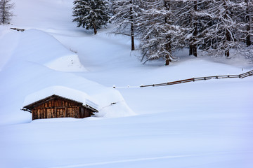 The enchanted valley. Val Aurina in winter