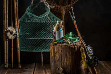 Equipment for fishing with flies, floats and rods