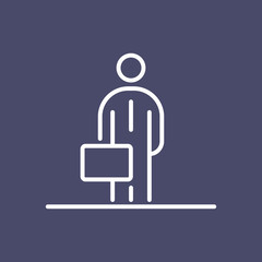 Business man people icon simple line flat illustration