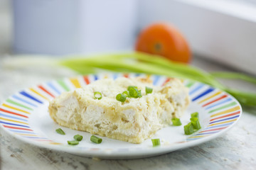 pie with chicken and cheese