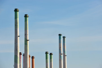 Smoking factory chimneys