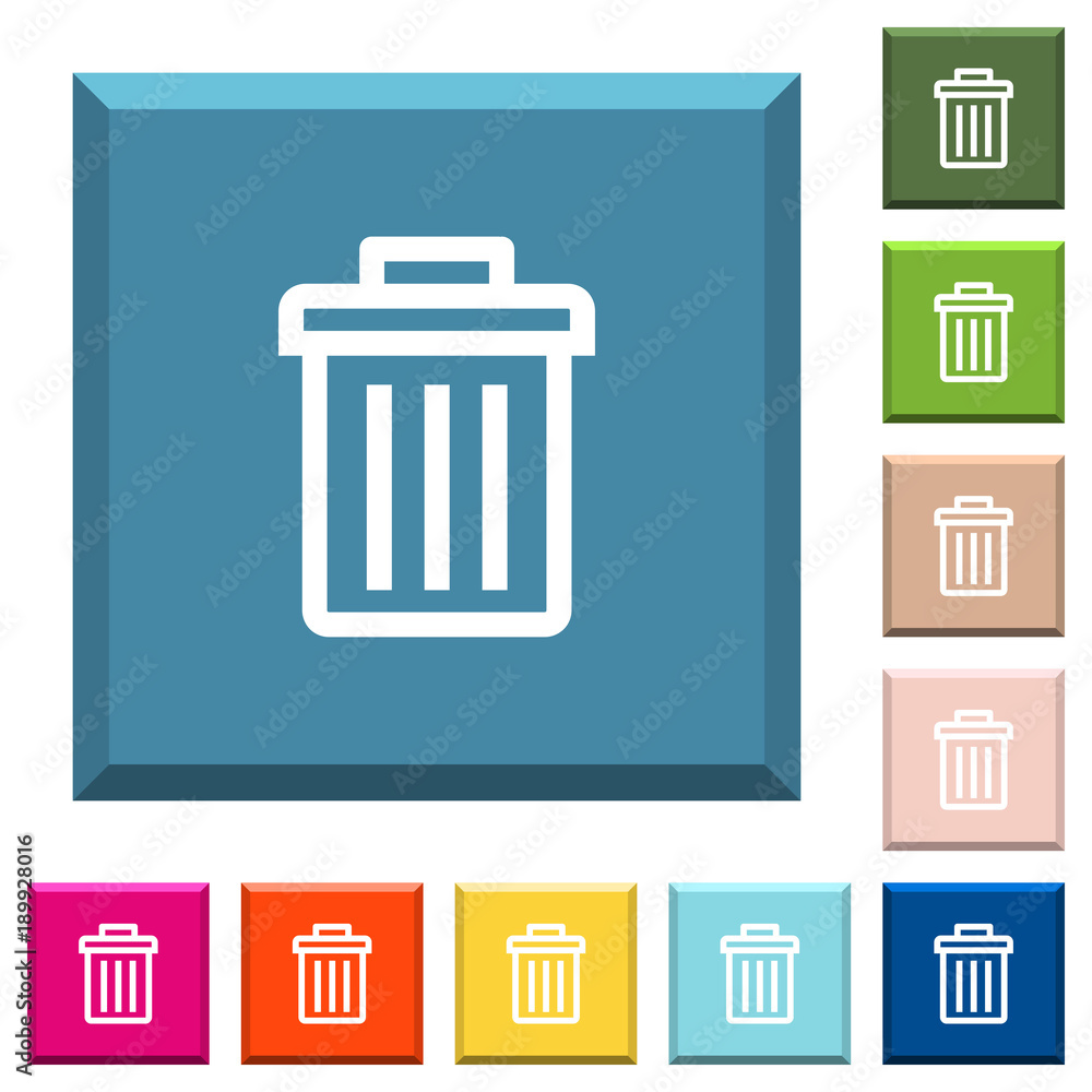 Poster delete white icons on edged square buttons