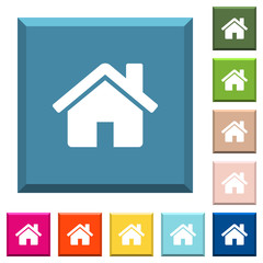 Home white icons on edged square buttons