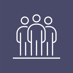 Group of people business people icon simple line flat illustration