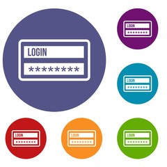 Login and password icons set