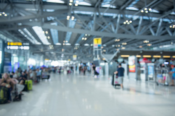 Blurred the passenger sitting chair at the airport while waiting for flight