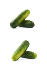 Fresh green cucumber isolated