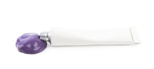 Metal tube of paint isolated