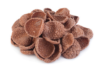 Cocoa corn flakes isolated