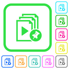 Pin playlist vivid colored flat icons