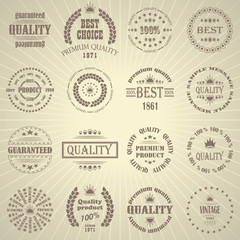 Premium quality labels set. Retro Vintage Design