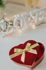 Fototapeta na wymiar valentine's day heart shaped gift box