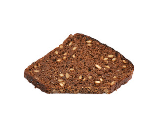 Slice of a black bread isolated
