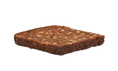 Slice of a black bread isolated