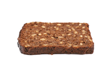 Slice of a black bread isolated