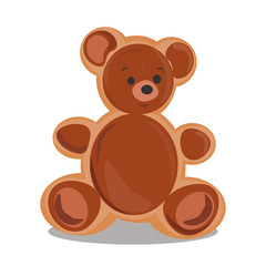 chocolate bear in glaze on a white background