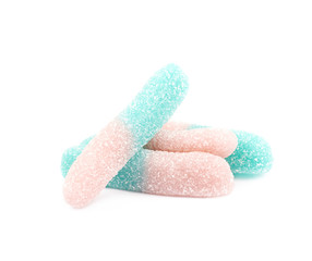 Jelly worm candy isolated