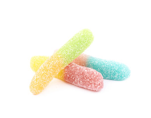 Jelly worm candy isolated