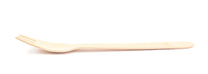 Wooden fork isolated