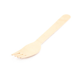 Wooden fork isolated