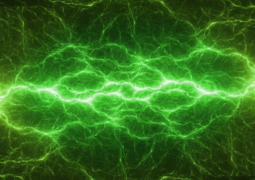 Green energy, plasma lightning, power and electrical background