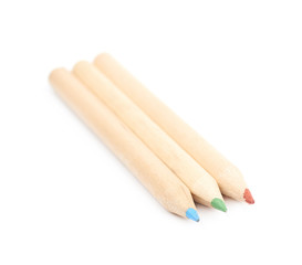 Pile of coloring pencils isolated