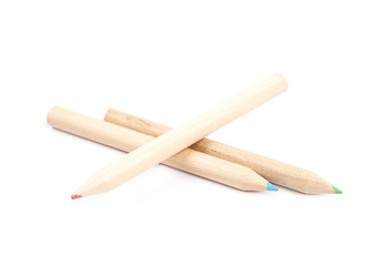 Pile of coloring pencils isolated